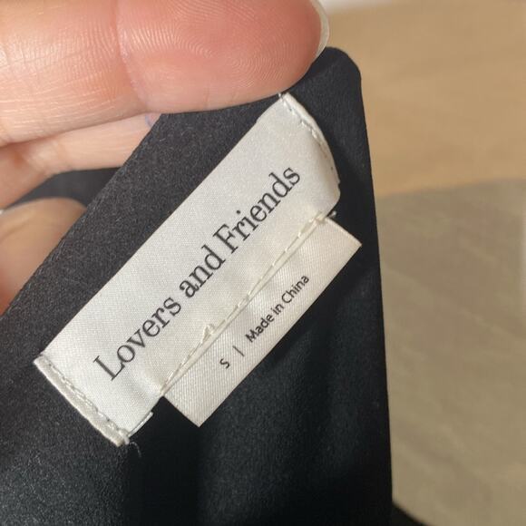 Lovers‎ + Friends Arielle Black Dot Mini Dress Small puff sleeves ruffle Swiss - Picture 6 of 7